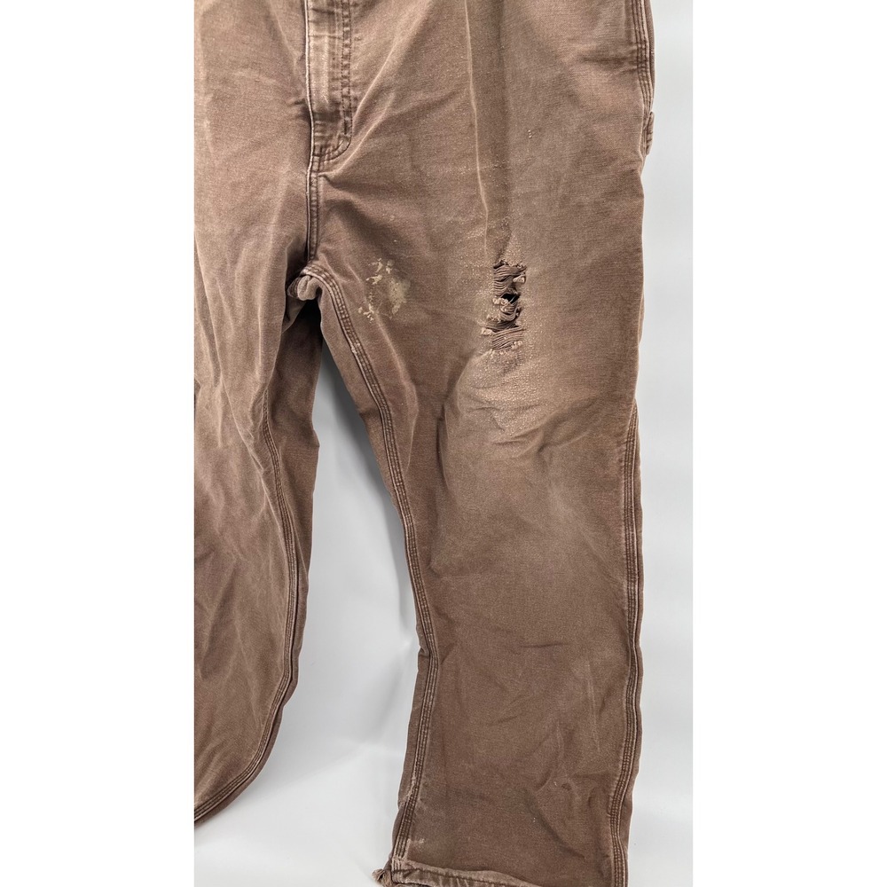 Vintage Carhartt Brown Duck Carpenter Work Pants Distressed Thrashed Mens 44x32 - Picture 4 of 12